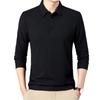 Men's Solid Color Lapel Business Casual Long Sleeved T-shirt Versatile Top