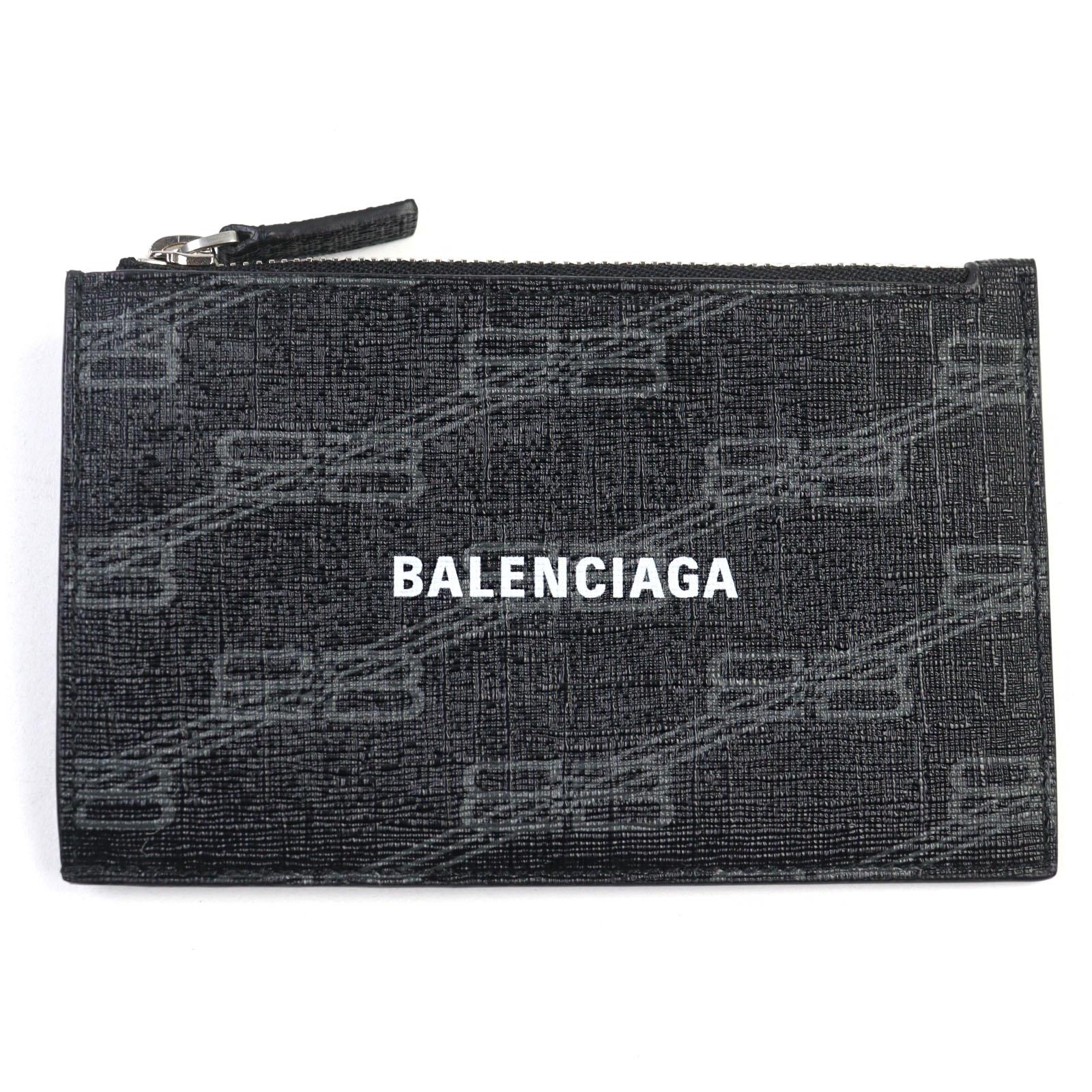 

Pristine BALENCIAGA Coin case BB Monogram Logo Print Fragment Case Card Holder 640535 Used
