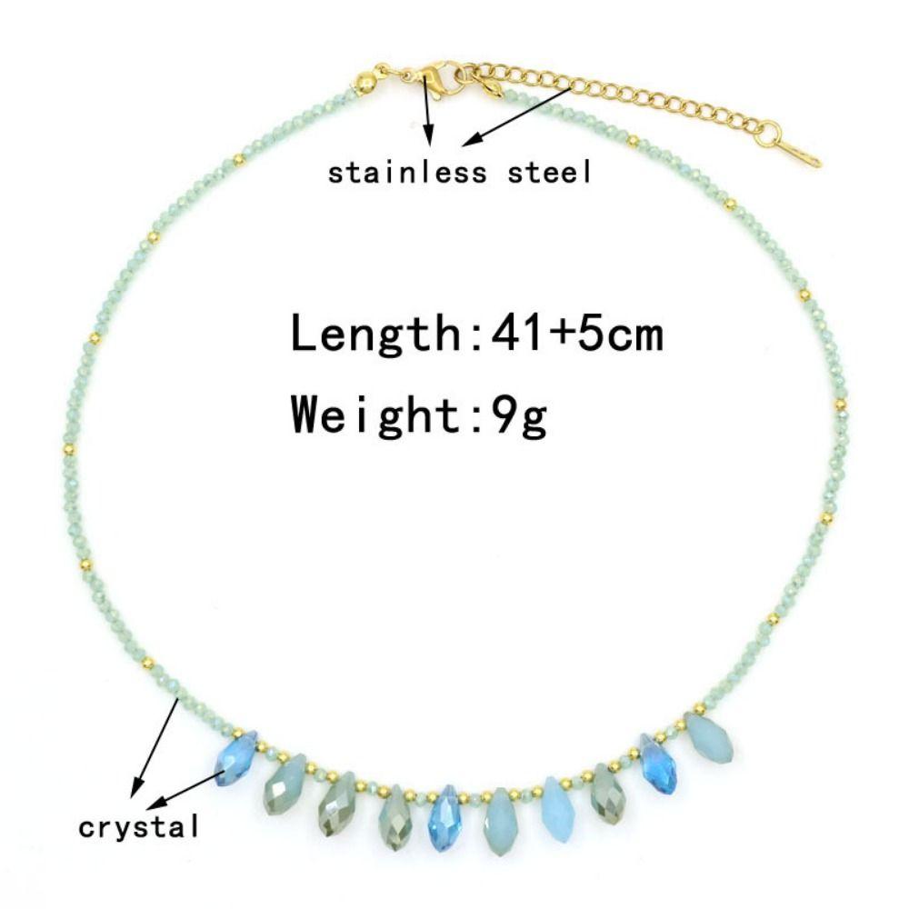 High-end Bohemian Style Necklace Crystal Bead Collarbone Chain Charm Fashion Clavicle Chain  Gift