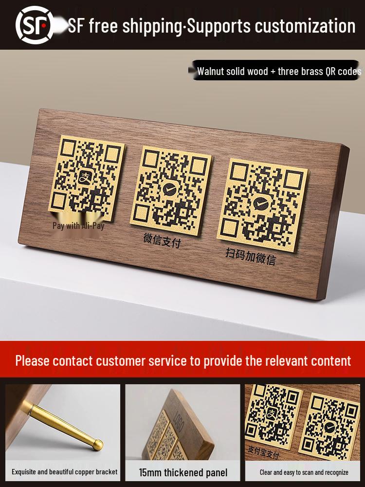 Custom QR Code Display Stand: Scan to Add WeChat Friends or Make Payments at Cashier Counter, Innovative and High-End Design.
