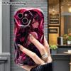 Phone Case: 2D Flat, Fits iPhone 12, 13, 14, 15, 16, 17, 18 Pro, Phone Decoration, Red-purple Girly Style, Halloween and Christmas Gift