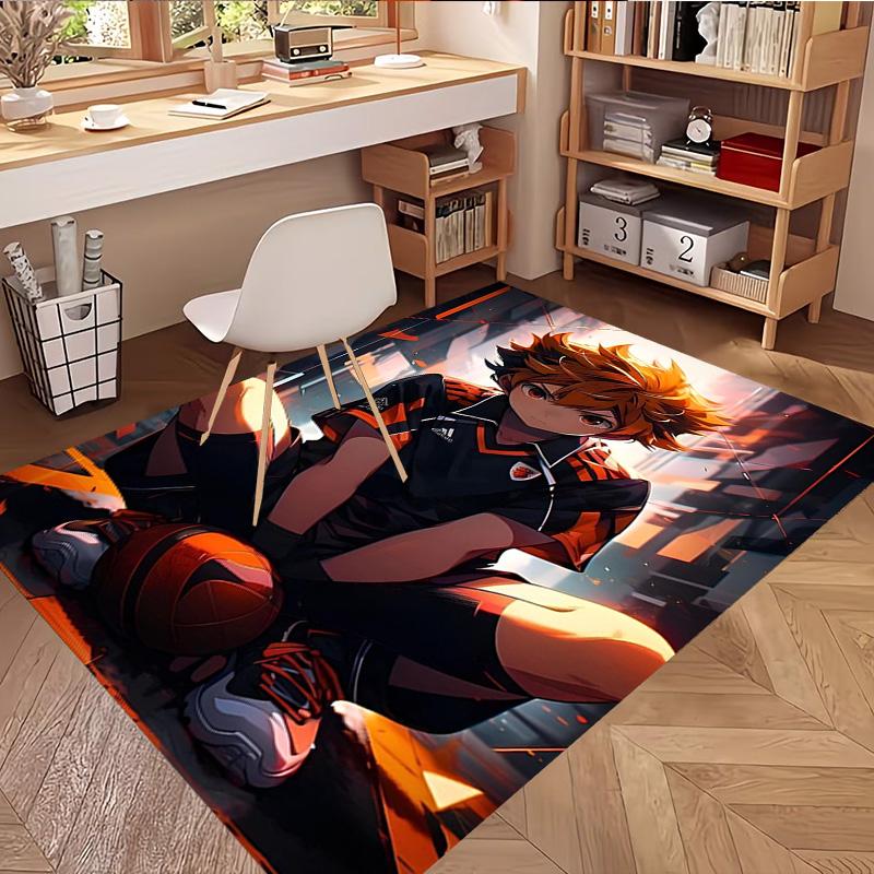 Haikyu Print Rug, Washable Floor Carpet, For Entryway Dorm Laundry Room Office Study, Home Decor Birthday Christmas Gift