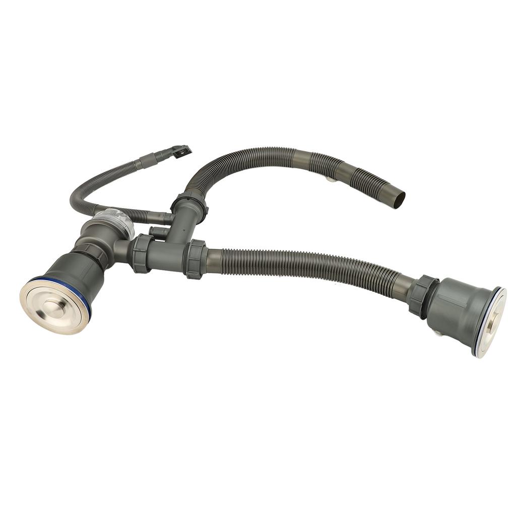 Kit Sifon Chiuvetă Bucătărie Rezistent la Mirosuri Îngroșat Rezistent la Temperaturi Înalte Sifon Chiuvetă cu Două Cuve