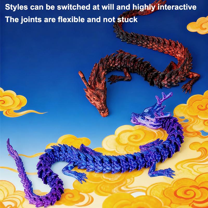3D Printed Conjoined Dragon Ornaments, Movable Cartoon, Creative Dragon Plants, Rockery, Fish Tank Landscaping