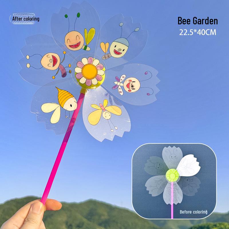 Large Transparent PVC Rotating Windmill - DIY Handmade for Children Outdoor Decoration