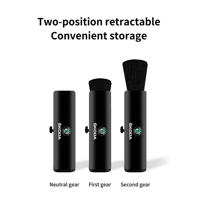 Gqjdy5 Retractable Car Air Vent Detailing Cleaning Brush Dust Remover Brush For Skoda Octavia Superb RAPID FABIA KAMIQ KAROQ KODIAQ