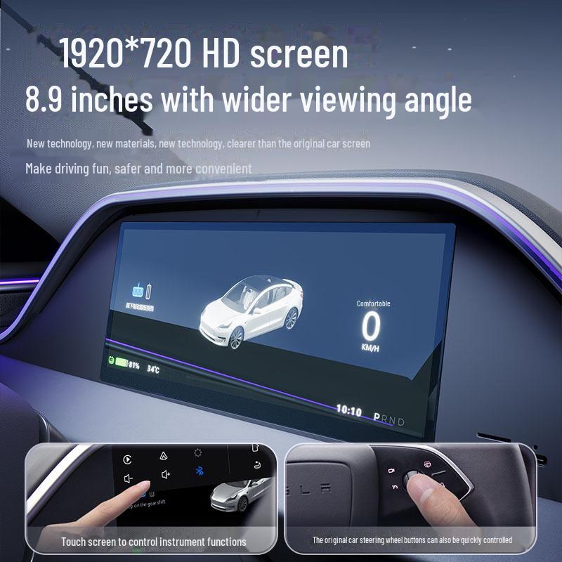 

8.9 РК-дисплей приладової панелі для Tesla 3: Підтримує навігацію CarPlay