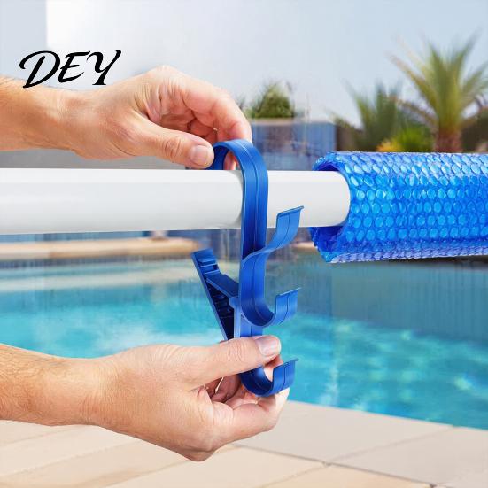 Stable Pool Tube Support Poolside Pole Hanger, with 3 Hook Configuration, Weather Resistant Maintenance Tool Management System Swimming Organizer, for