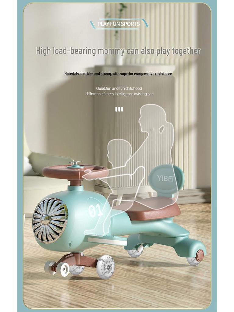 Children's Twist Car: Safe, Anti-Rollover Ride-On Toy for Boys, Girls, and Adults