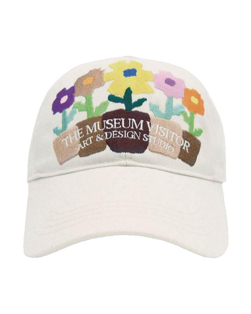 THEMUSEUMVISITOR Five Flower Pot Ball Cap (Ivory)