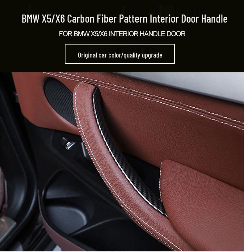 BMW X5/X6 F15/F16 Wewnętrzna klamka drzwi z fakturą włókna węglowego - listwa