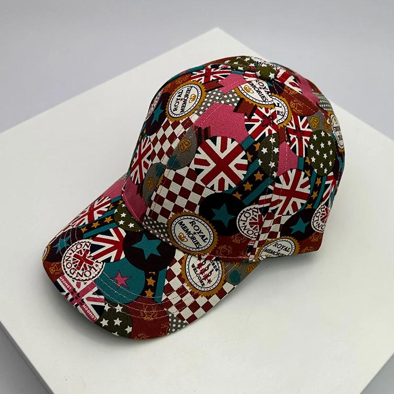 UK Flag Versatile Men Women Baseball Hats Cotton Letter New Classic Breathable Colored Pattern Graffiti Fashion Sport Casual 52-60cm
