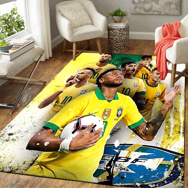 1pc Brazilian Footballer Victory Rug, Office Carpet Indoor Outdoor Entrance Doormat, Non-Slip Soft And Comfortable, Living Room. DT707029