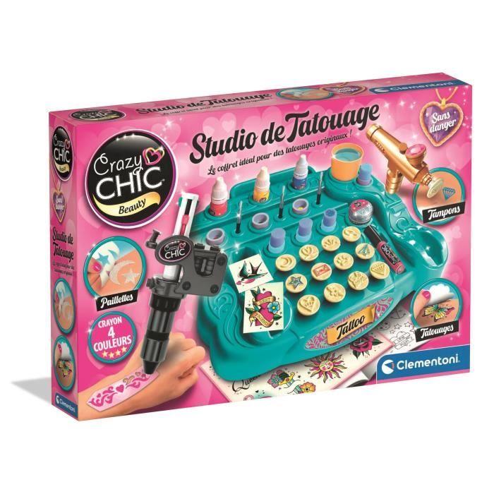 Joom Clementoni Chiaro - Studio Di Tatuaggi Temporanei Per Bambini - Kit Completo - Stencil, Colori Per Corpo E Trasferimento - Dai 7 Anni