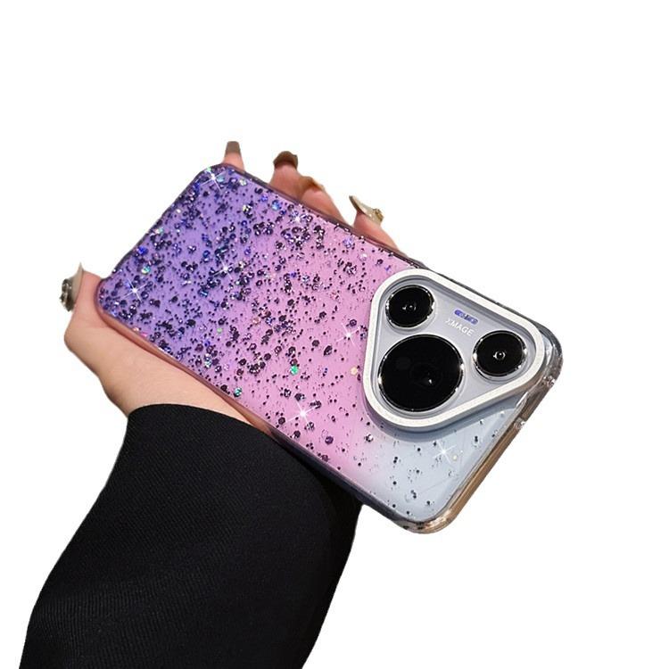 Starry Sky Glitter Is Suitable for Huawei Pura70ultra Bright Mobile Phone Case Gradual Change Mate60pro Anti-drop Protective Case