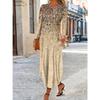 GMXIA Women's Crew Neck Pocket Long Sleeve Casual Print Dress
