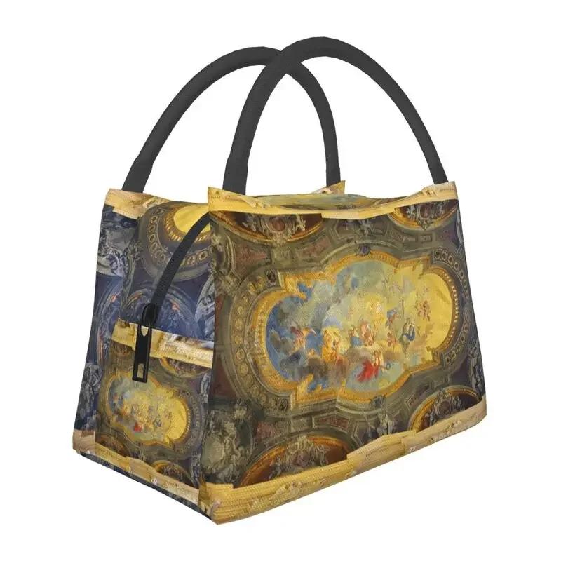 Golden Baroque Fashion Seamless Pattern Insulated Lunch Bags for Women Waterproof Cooler Thermal Bento Box Work Picnic