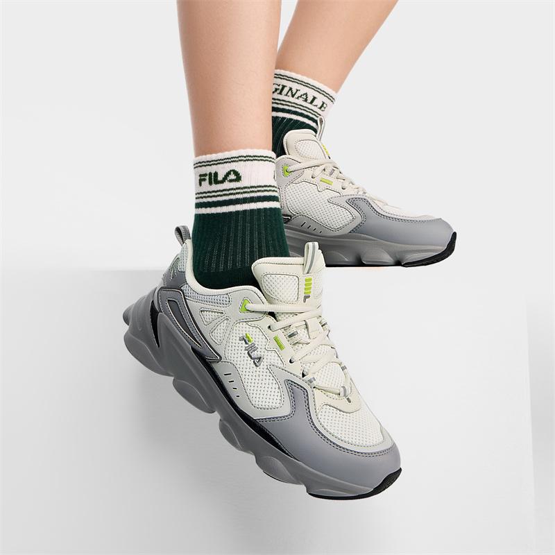 Fila Retro Series Thick Sole Minimalist Low Top Casual Shoes Women Sneaker Fog-Gray Alloy-Gray F12W422111FVV