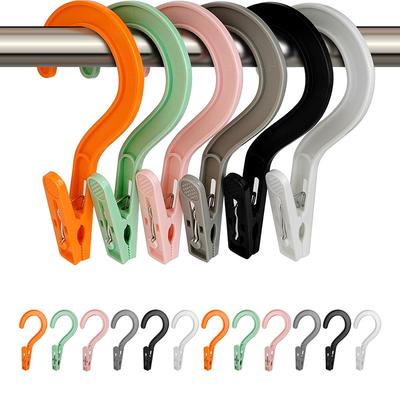 12/24 Mix Color Windproof Clothes Pegs Clip Laundry Tongs Pants Hanger Dirty Laundry Basket Hat Hook Clothespin Clothing Storage