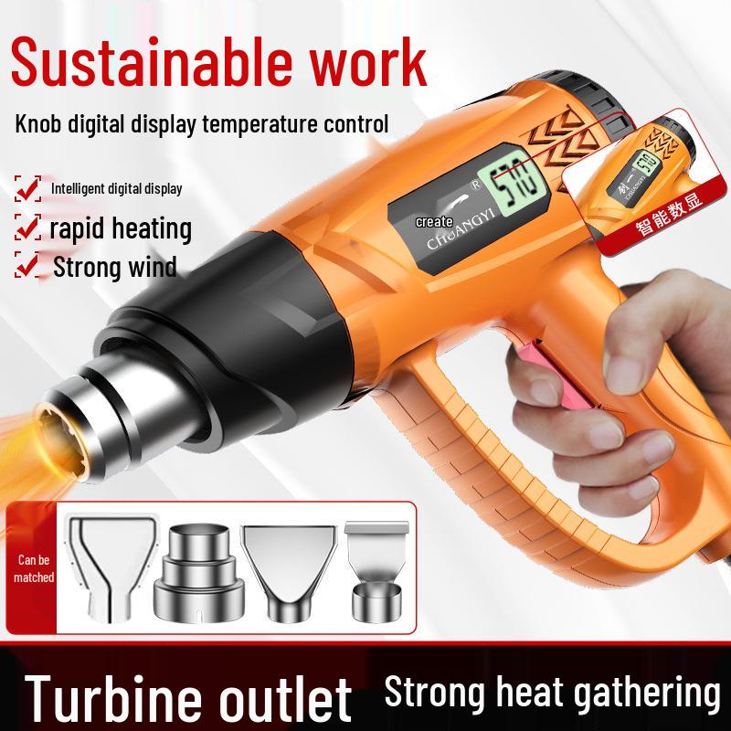 CHUANGYI High-Power Digital Display Heat Gun for Industrial Tile Grout Heating & Film Application