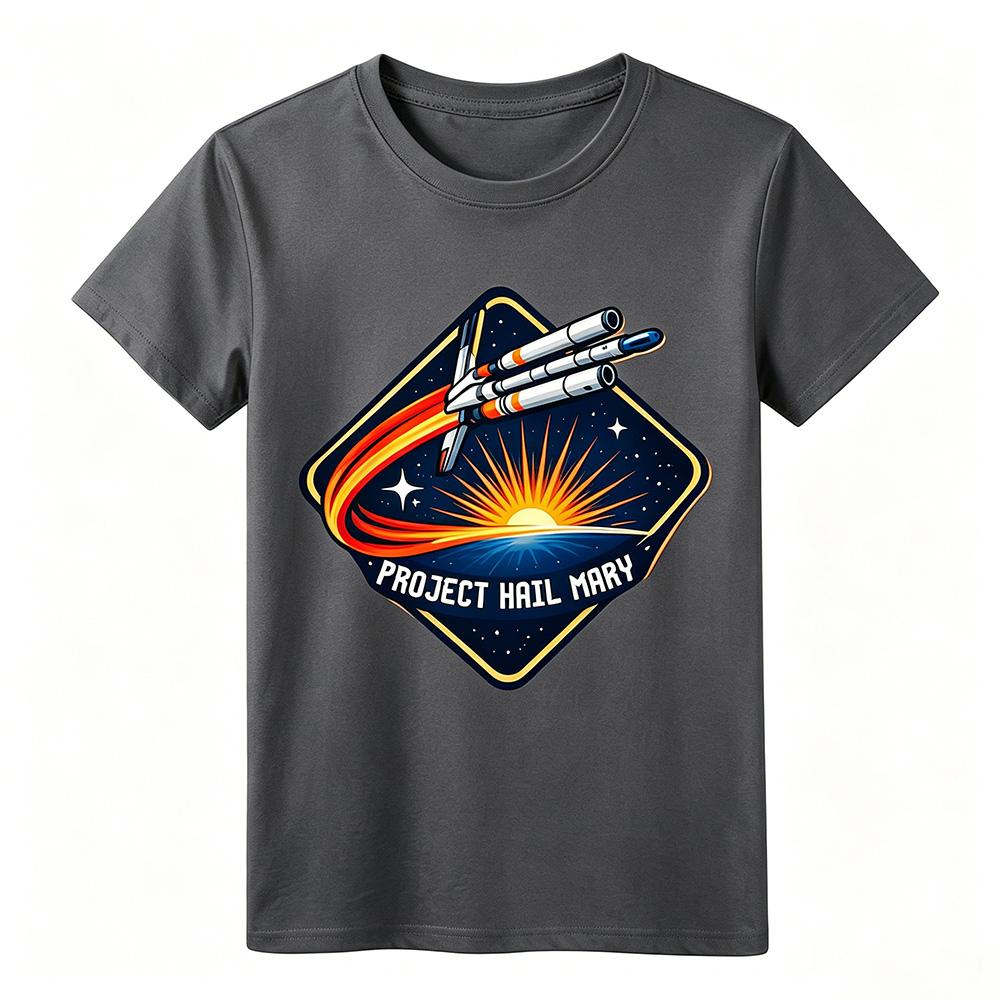 Unisexs Tshirt Project Hail Mary Space Rocket Print TShirt Casual SciFi NovelInspired Short Sleeve Top for Unisexs and Unisexs