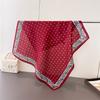Autumn and Winter Atmosphere Imitation Velvet Herringbone Pattern Cotton and Linen Feeling Small Square Scarf Silk Scarf Headscarf Shawl Decorative Sc
