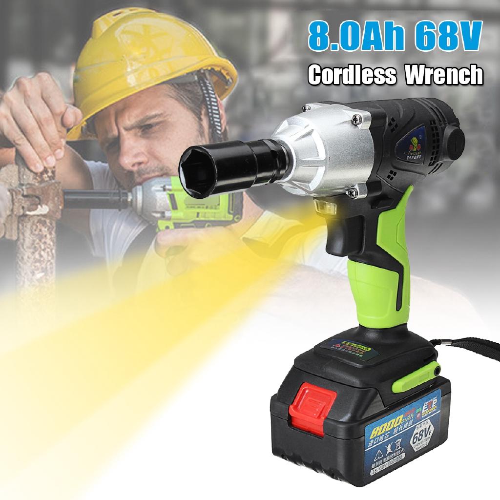 1/2'' 68V 8.0Ah Li-ion Batteries Cordless Impact Wrench 420Nm Metal Chuck UK Plug 100-240V