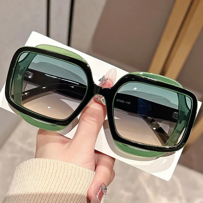 Retro Polygonal Color Blocked Fashionable Sunglasses Retro  Style Exquisite Personalized Colored Sunglasses