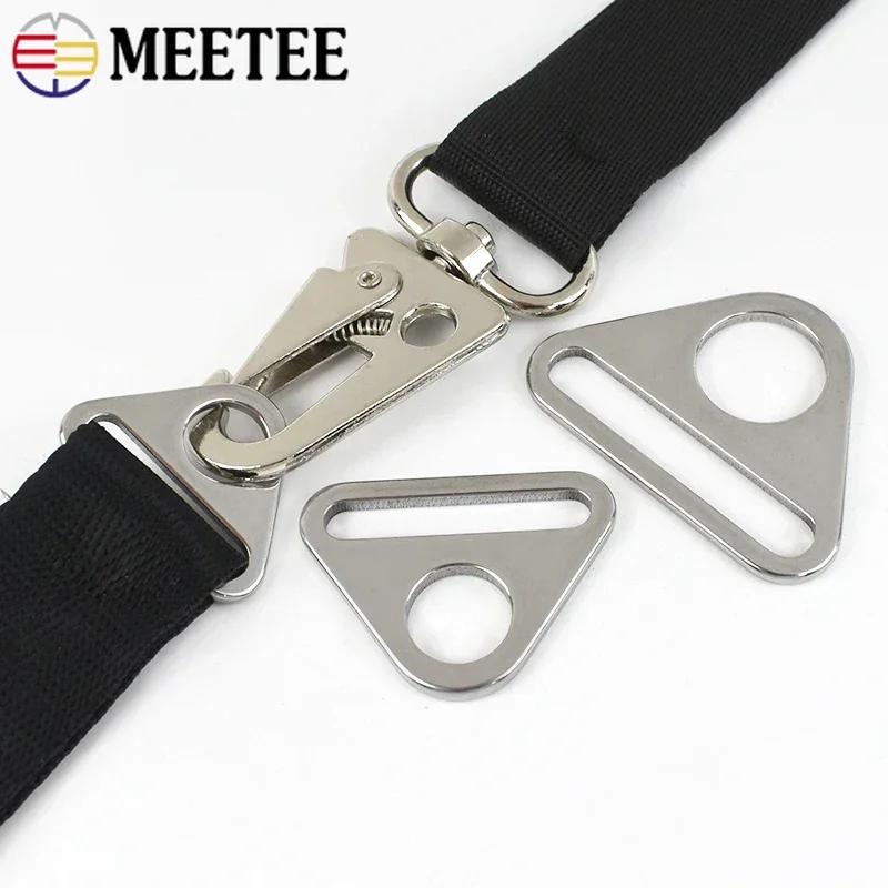 Meetee 5/10Pcs 20-38mm Stainless Steel Buckle Bag Strap Adjuster Buckles Bra Bikini Connector Clasp Anti-slip Fixing Accessories