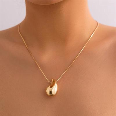 Droplet Pendant Necklace for Women's Versatile High-end Snake Bone Chain Sweater Chain
