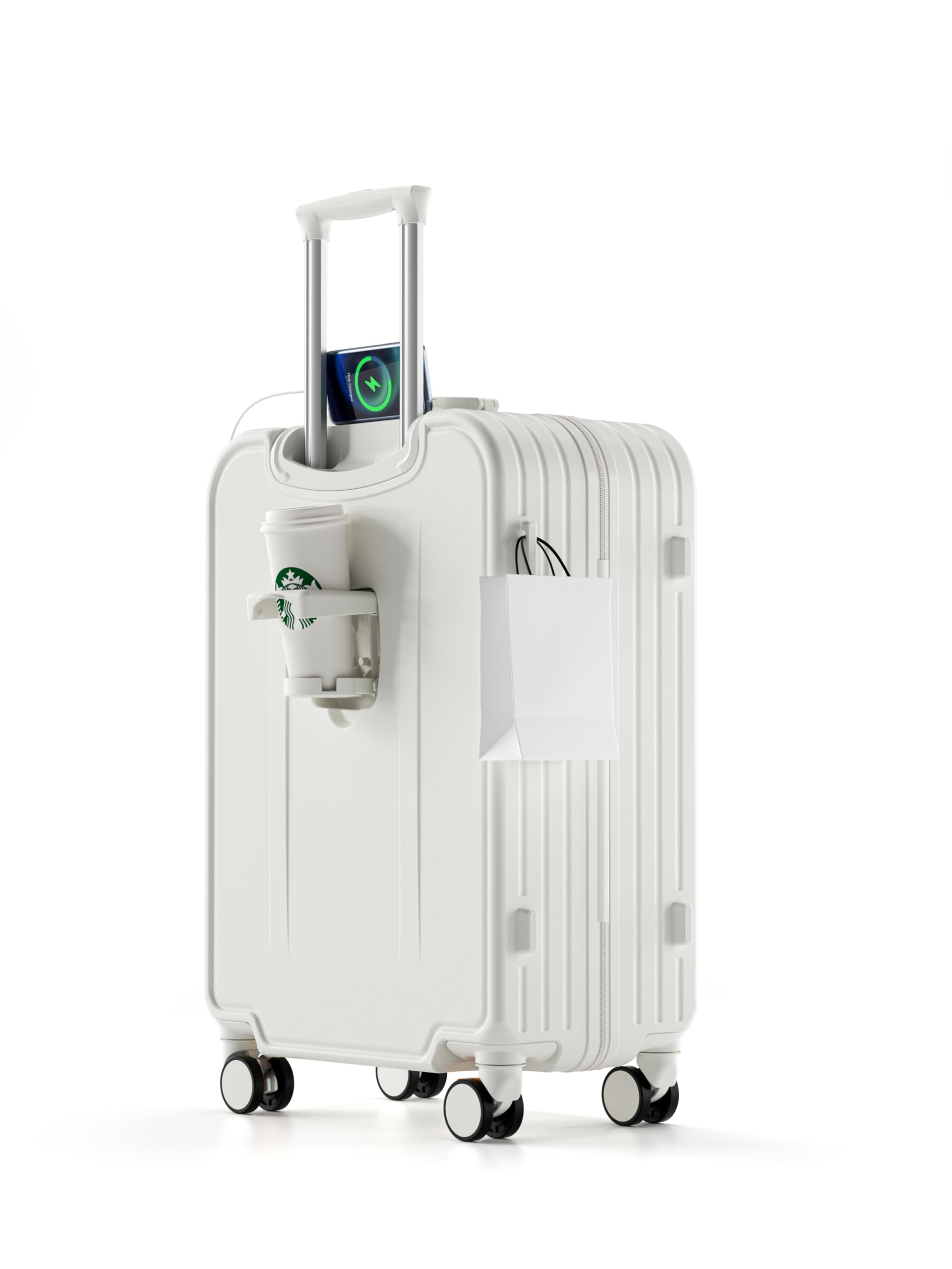 

Carry Carry with USB Charging Ultra Large 360 Degree Double TSA Business White [MULARDA] Suitcase, Carry-on, Case, Bag, Port, Lightweight, Shockproof, білий