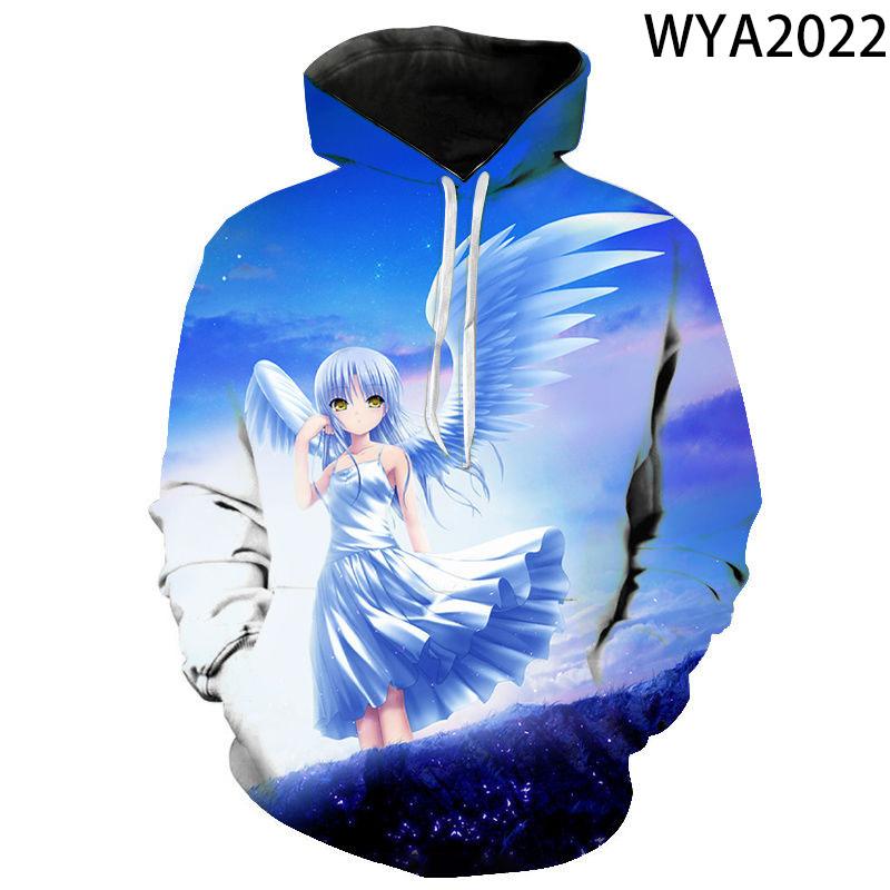 New Casual Angel Beats Men Women Children Sweatshirts 3D Printed Pullover Hoodies Long Sleeve Boy Girl Kids Streetwear Jacket