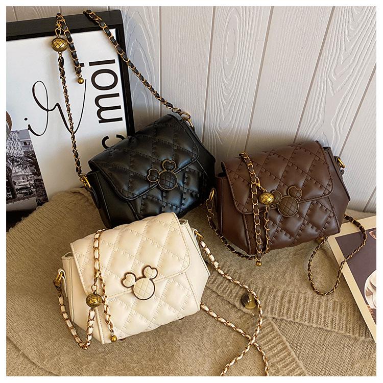 High-end Fashion Bag Women's 2023 New Autumn and Winter Niche Light Luxury Diamond Chain Bag Single Shoulder Oblique Span Small Square Bag