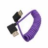 HangTon HDMI to HDMI 4K 8K 60p Cable Right Angle Braided Coiled for Panasonic Sony Canon Nikon ZCAM Camera Atomos Ninja V SmallHD Blackmagic Monitor