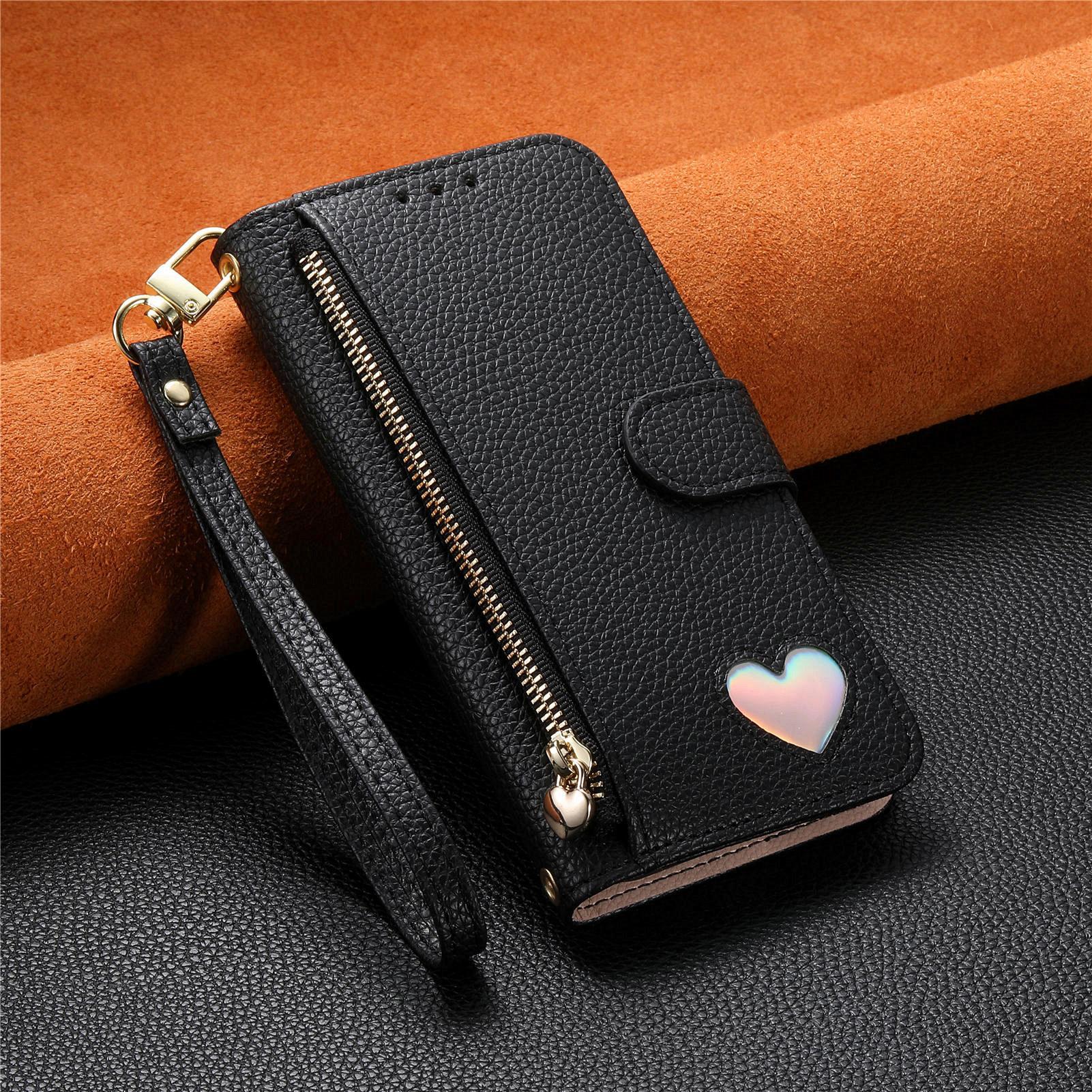 Wallet Flip Case for OPPO A6 A6X A6T A6S A6C A5 A5X A3 A3X A1 Pro 4G 5G PU Leather with Zipper, Card Slots, Hand Strap OPPO A6s 5G