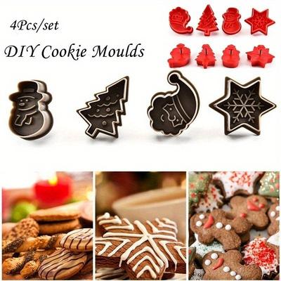 4ks vánočních forem na pečení sušenek, vánoční stromeček, hvězda, vločka, forma na sušenky