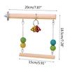 Parrot Cage Hammock Swing Colorful Beads Swing Standing Supplies Wooden Bridge with Bells Parrot Standing Supplies