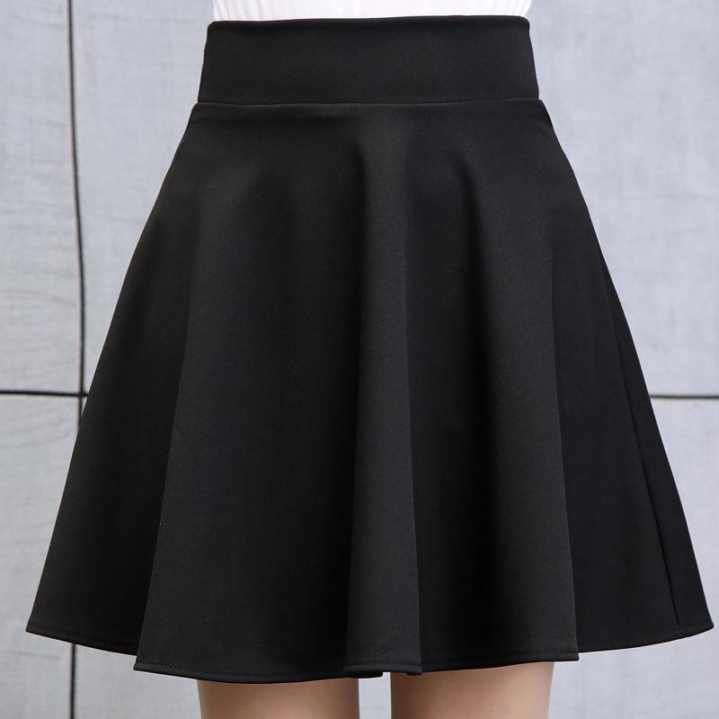 

2020 Autumn High-Waist Korean Elastic Umbrella Skirt for Plus Size Women L чёрный