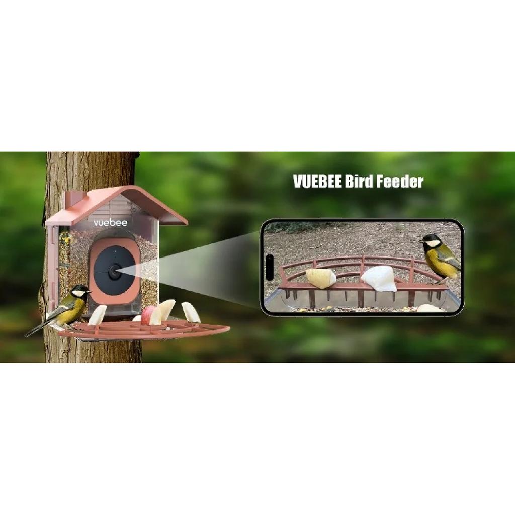 Outdoor Bird Feeder with Camera Automatic Parrot Feeder Drinker Food Container Cage Accessories for Small and Medium Parakeets