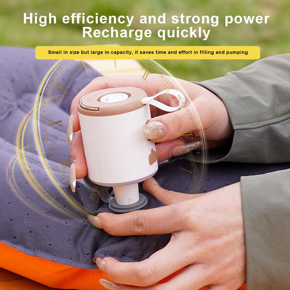 Portable Air Pump with Camping Light Mini Air Mattress Pump Inflator/Deflator Pumps for Air Mattress Pool Float Swimming Ring