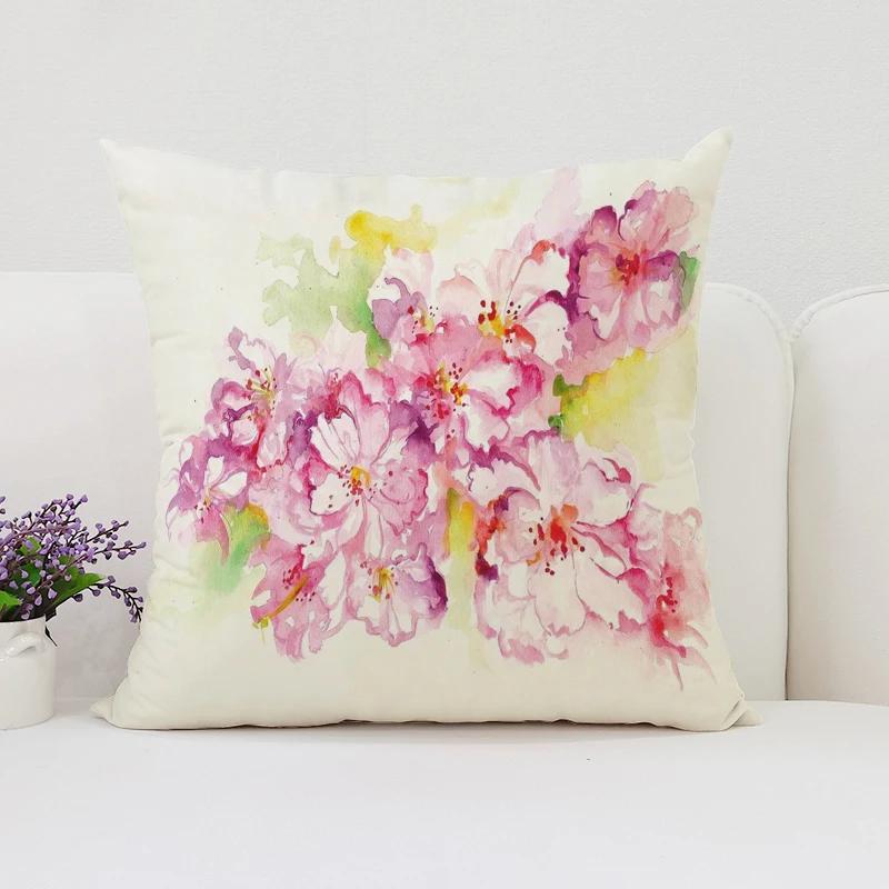 Japanese Cherry Blossom Pillowcases for Pillows 45x45 Cushions Cover for Living Room Cushions Luxury Cushion Cover Home Decor