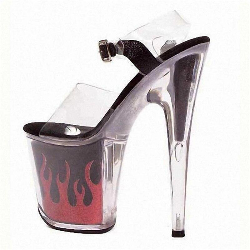 Women's Dance Platform Sandals  Shoes 20cm Heel  Ankle 10cm Platform  Sexy With Flower Rose Platform   YKC