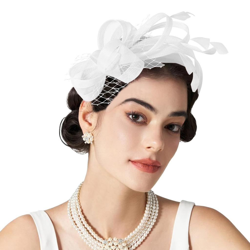 Large Head Bands for Women's Hair Tulle Fascinators For Women Tea Party Hats For Cocktail Wedding Fancy Sweatbands Women Head