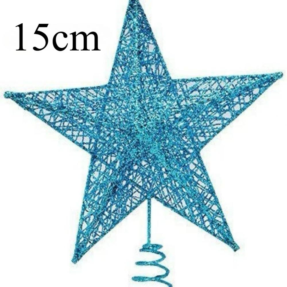 Five Pointed Star Iron Decoration, Tree Top Star Glitter, Vertical Five Pointed Star, Christmas Decoration Supplies