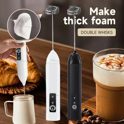 Kabellose Milchaufschäumer Elektrischer Handmixer Elektrischer Mini-Kaffeezubereiter Schneebesen Mixer mit USB für Kaffee Cappuccino Sahne