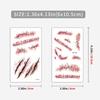 10 Sheets Halloween Horror Wound Temporary Tattoos Waterproof Realistic Blood Tattoo Scar Tattoo Stickers Suitable for Face and