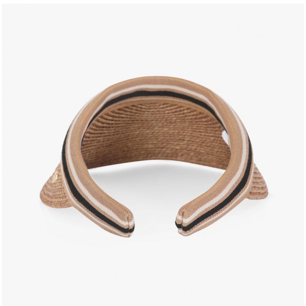 Helen Kaminski Bianka Black Stripe Sun Cap Hat50265