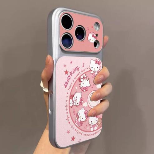 Applicable to iphone11pro mobile phone case music record Hello Kitty iPhone11 2-in-1 lambskin 11