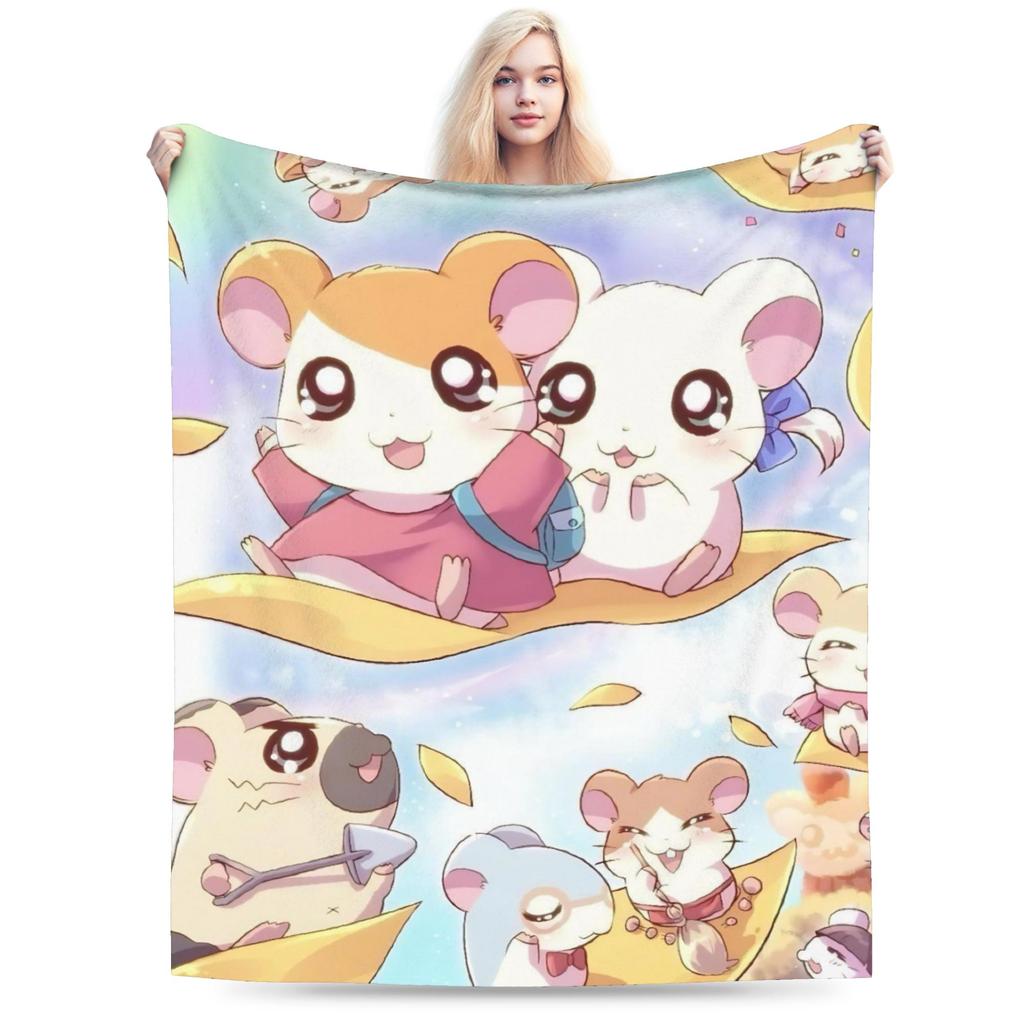 Cute Hamtaro  Warm Soft Blanket  Kids Adult Plush Throw Blanket Comfortable Couch Chair Flannel Bedspread Sofa Bed Cover