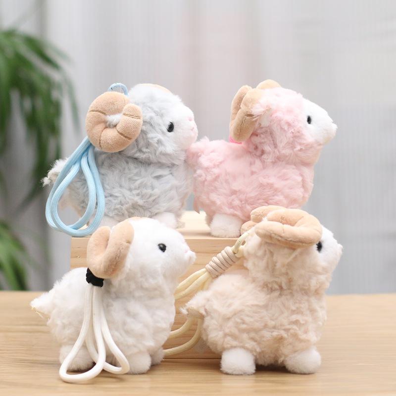 Cute Mini Fluffy Sheep Plush Keychain Soft Fuzzy Skin-Friendly Bag Pendant for Backpack Decor Birthday Gifts for Kids Girls